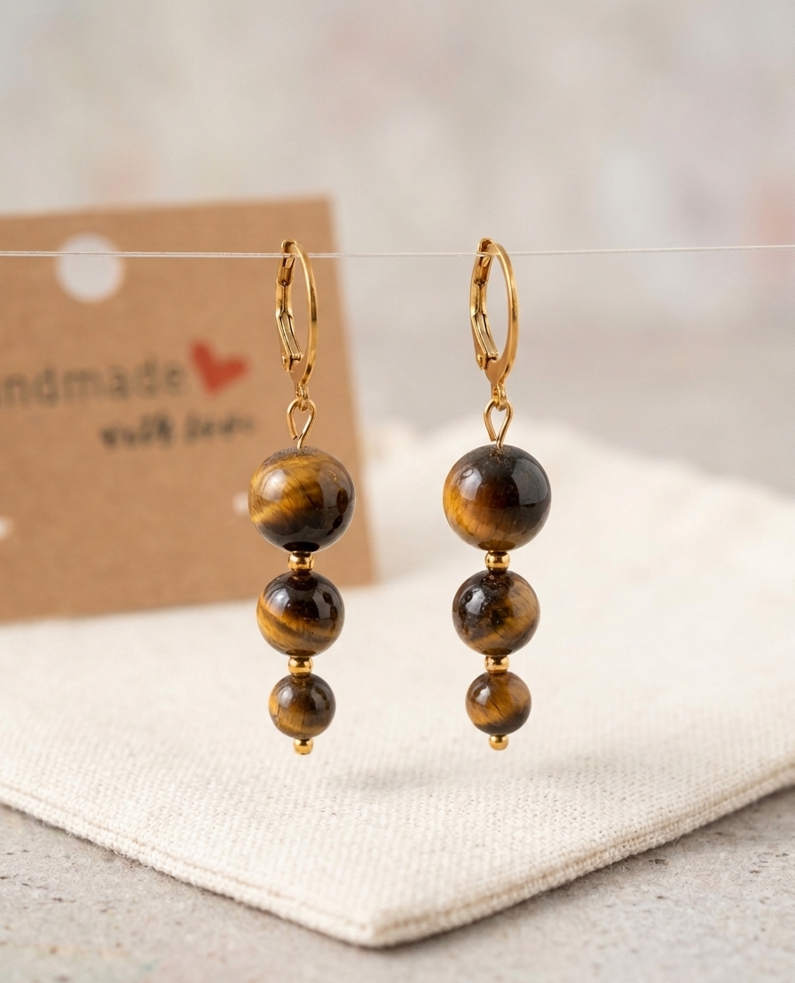 Boucles d'oreilles Oeil de tigre