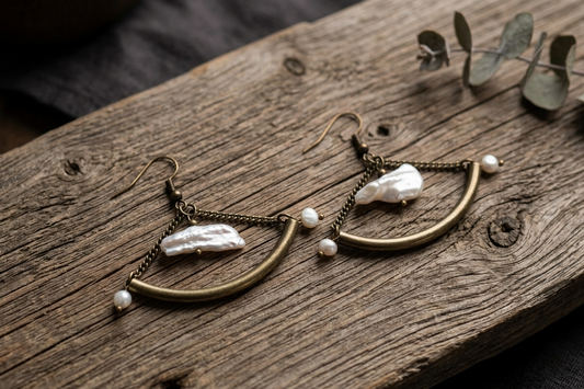 Boucles d'oreilles nacre et perle de culture