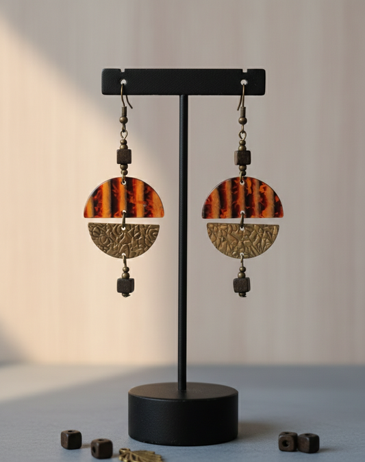 Boucles d'oreilles Acétate et bois
