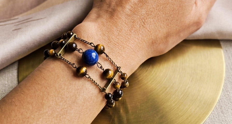 Bracelet Oeil de tigre / Lapis Lazuli