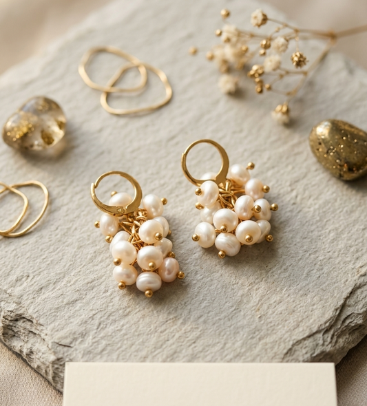 Pendantes raisin perles de culture