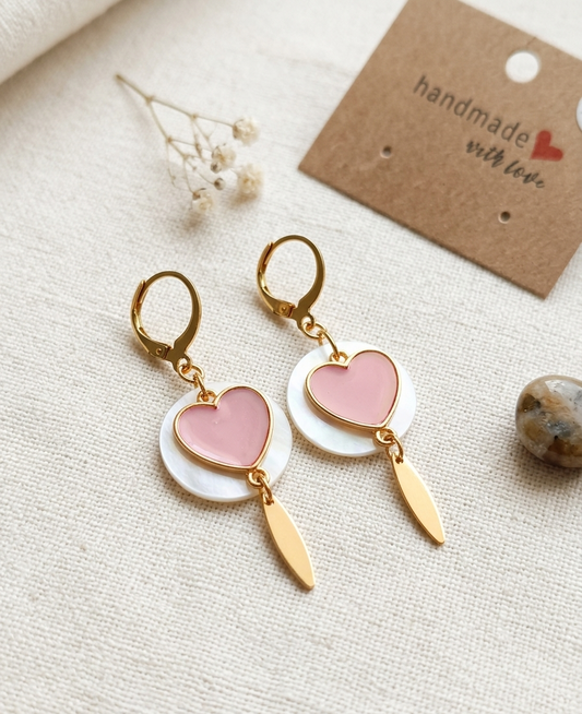 Pendantes coeur et nacre