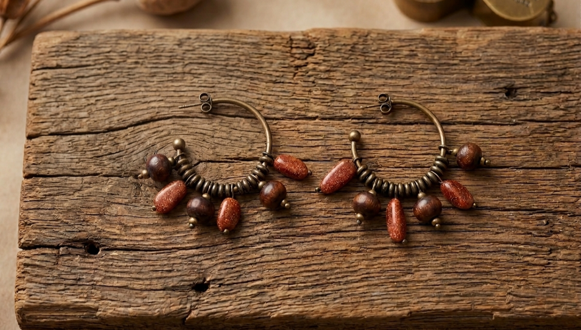 Boucles d'oreilles Pierre de soleil